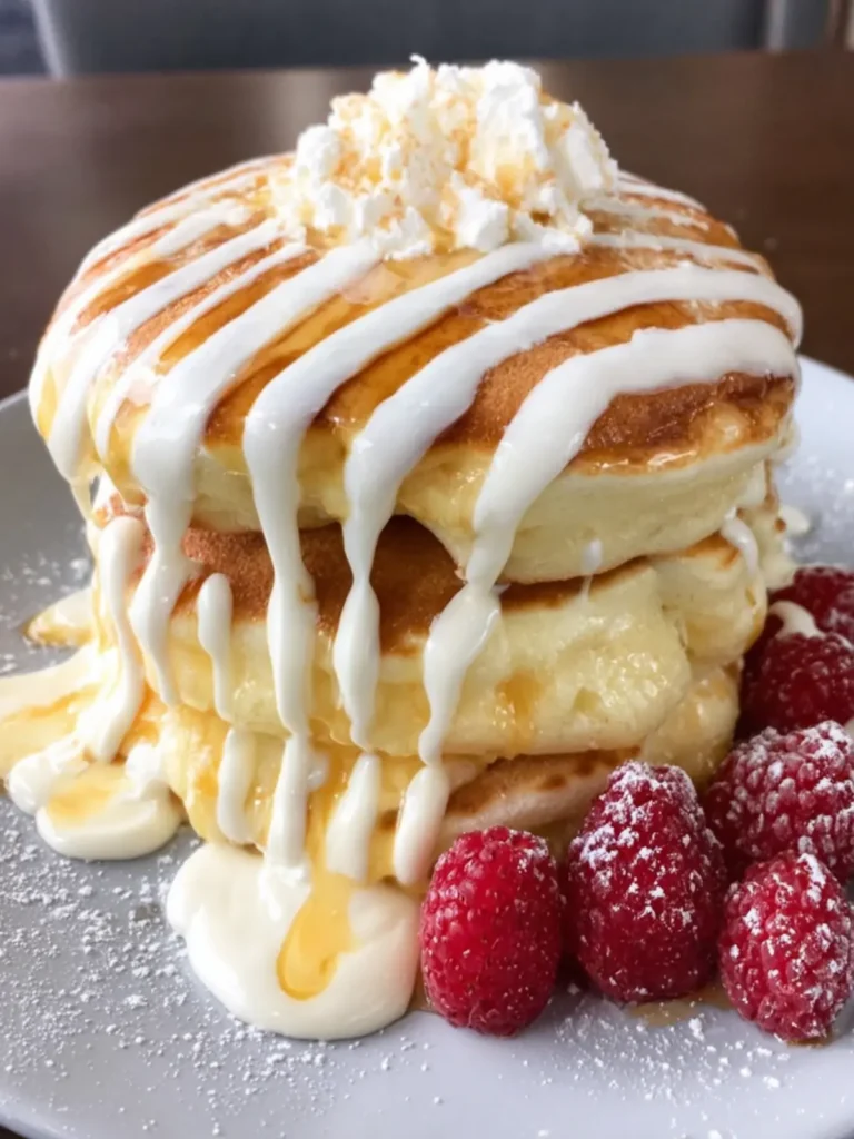Fluffy Pancakes with Cream Sauce First Image