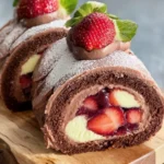 Chocolate Strawberry Swiss Roll First Image