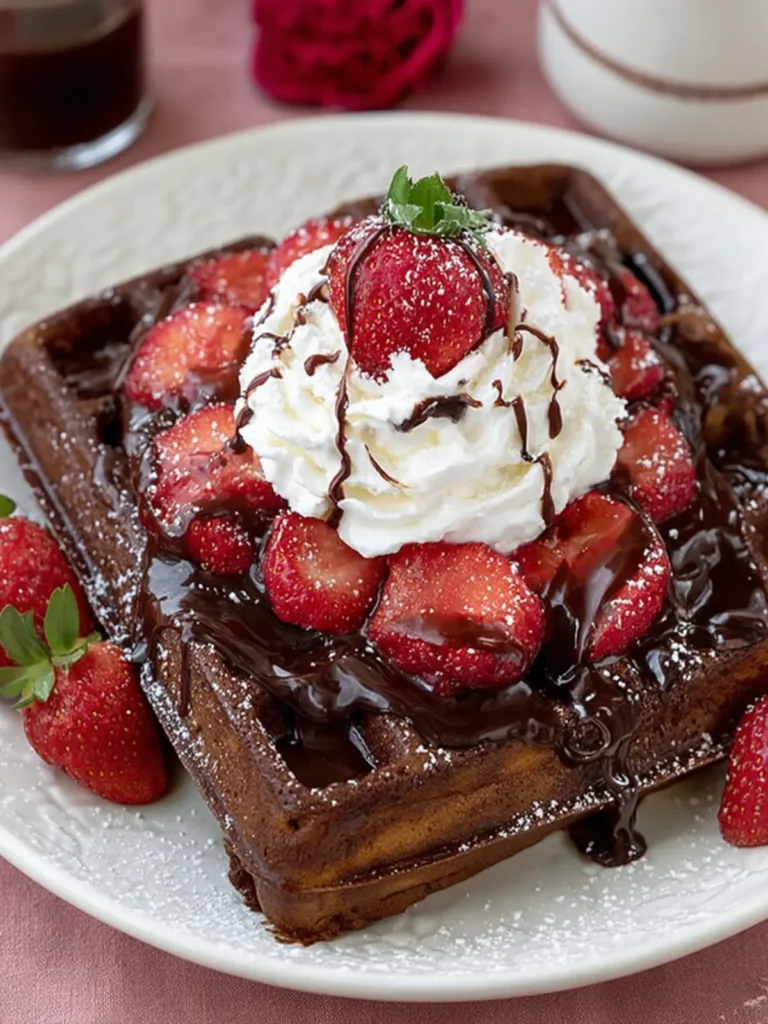 Decadent Chocolate Strawberry Waffles First Image