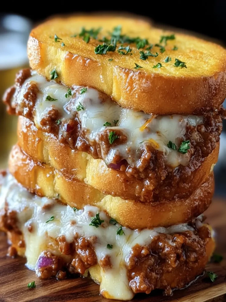 Cheesy Sloppy Joe Sandwich Stack First Image