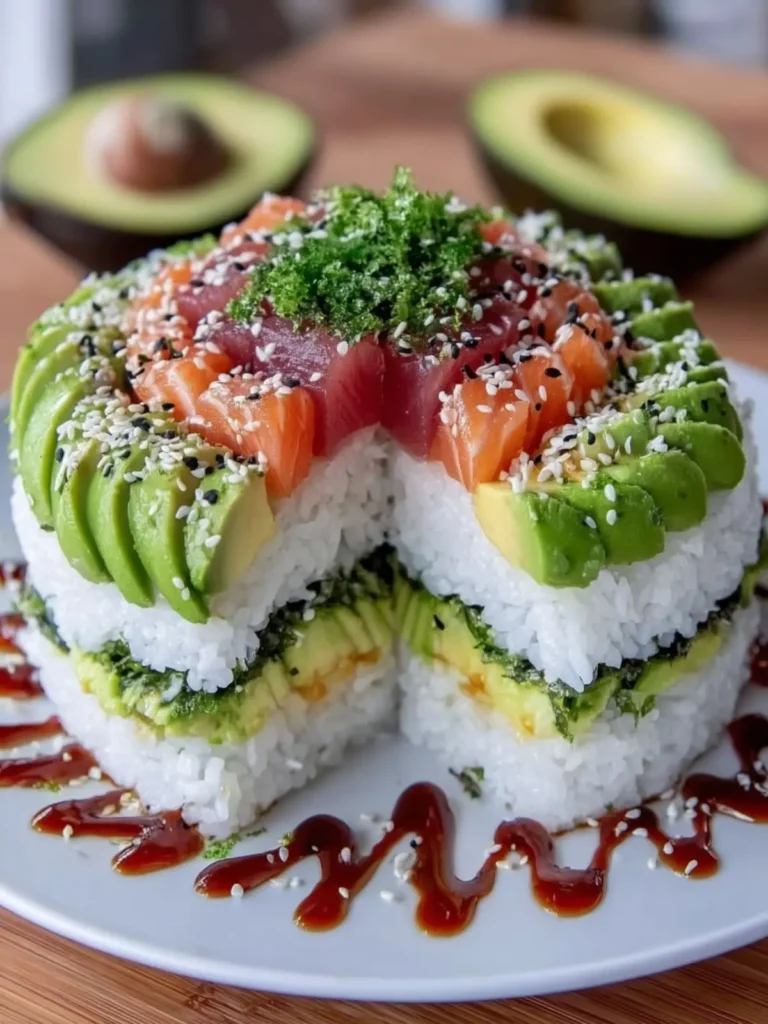 Sushi-Inspired Avocado Rice Cake First Image