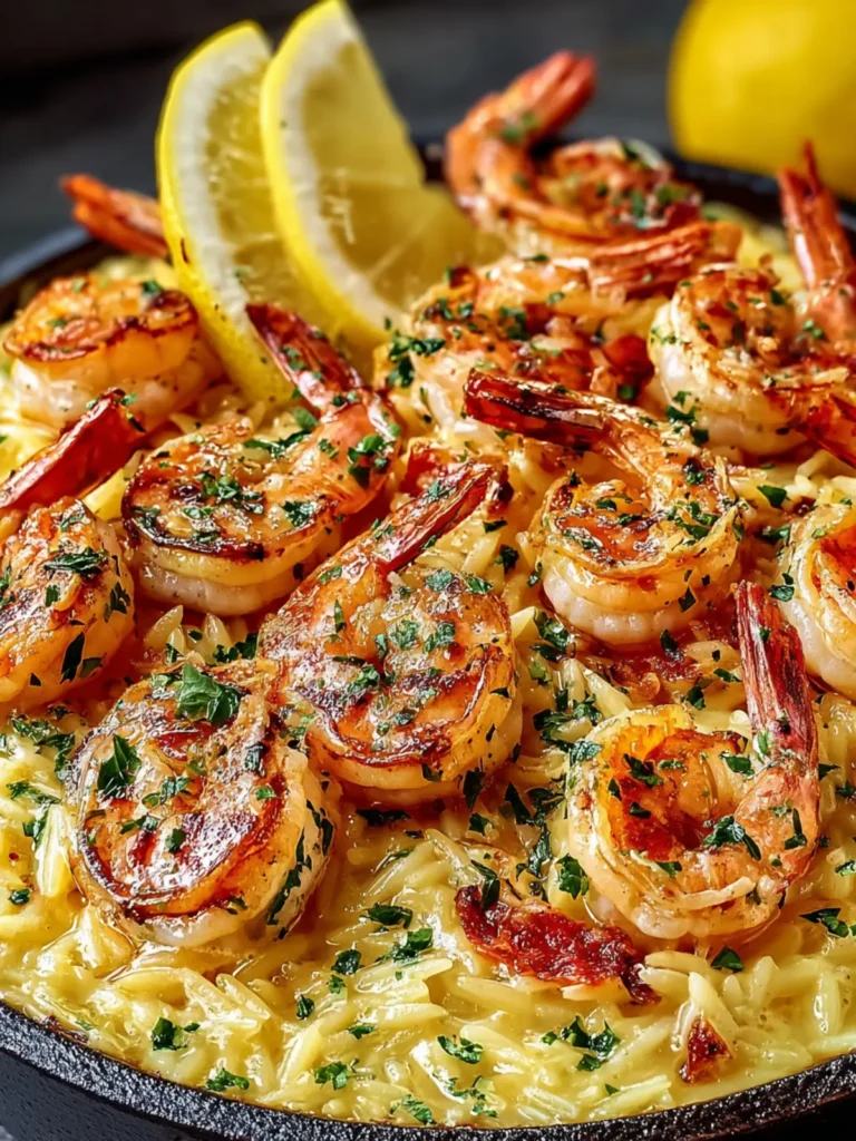 Irresistible Lemon Garlic Shrimp Orzo Bake Recipe First Image