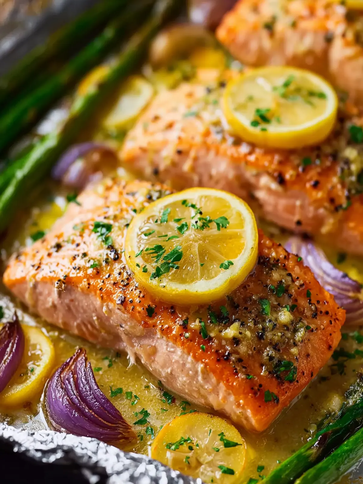 Sheet Pan Lemon Garlic Butter Salmon First Image