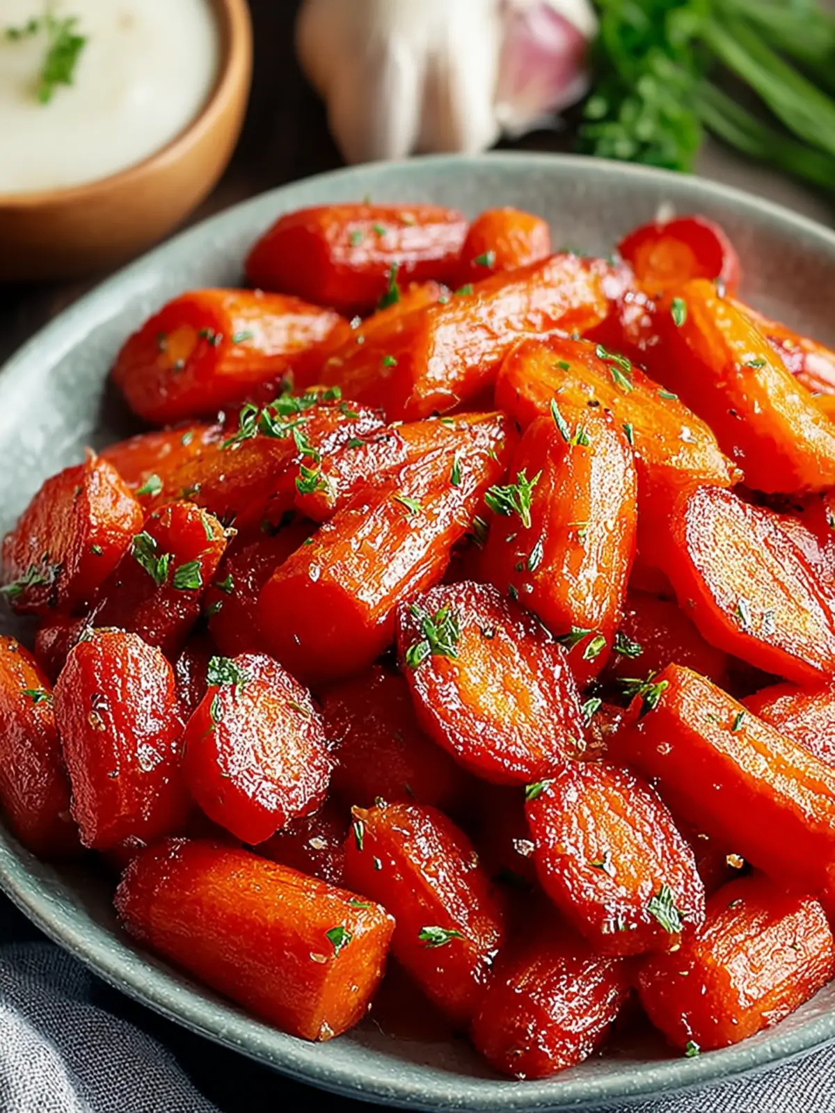 Irresistible Caramelized Honey Glazed Carrots with Garlic First Image