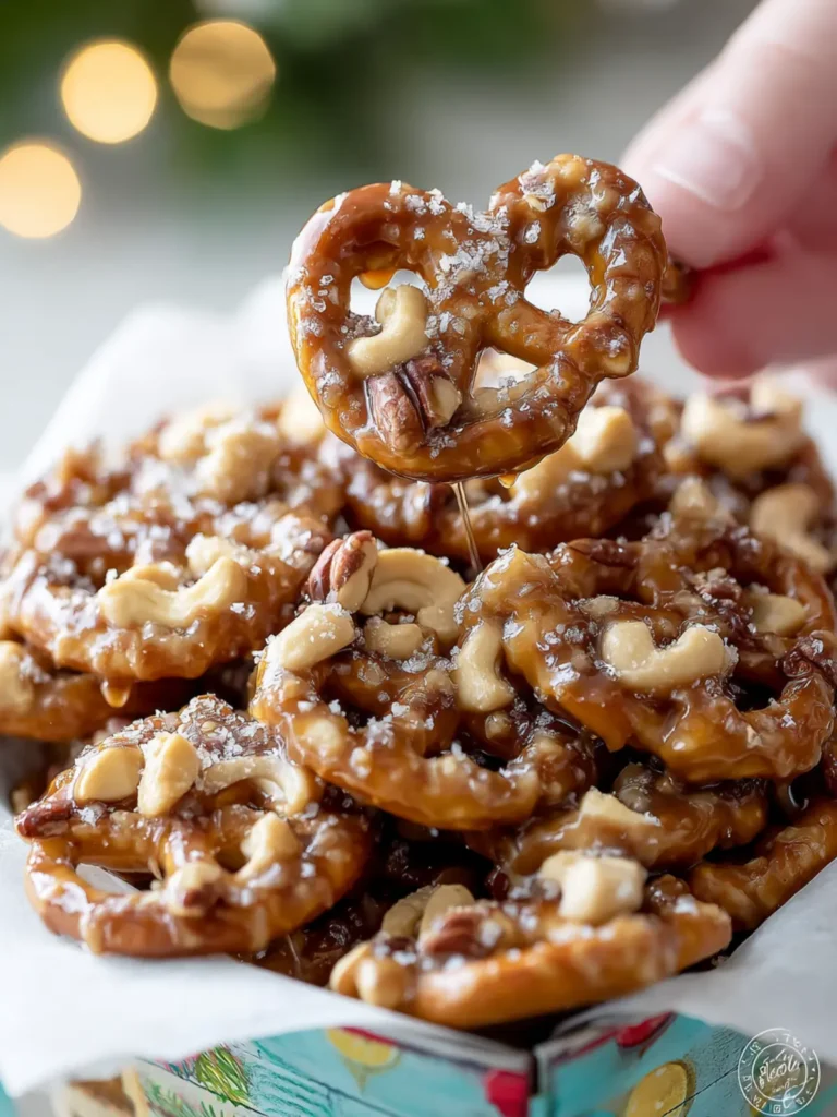 Sweet & Salty Cashew Toffee Pretzels First Image