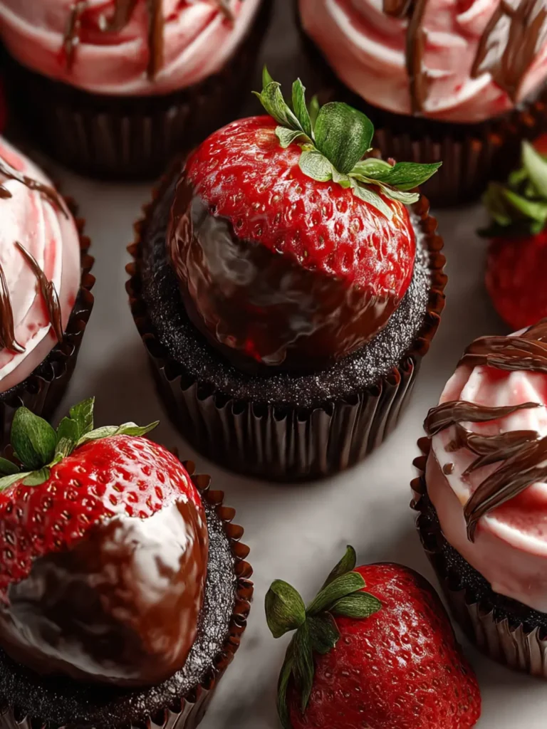 Chocolate Covered Strawberry Cupcakes – Delightful Treats First Image