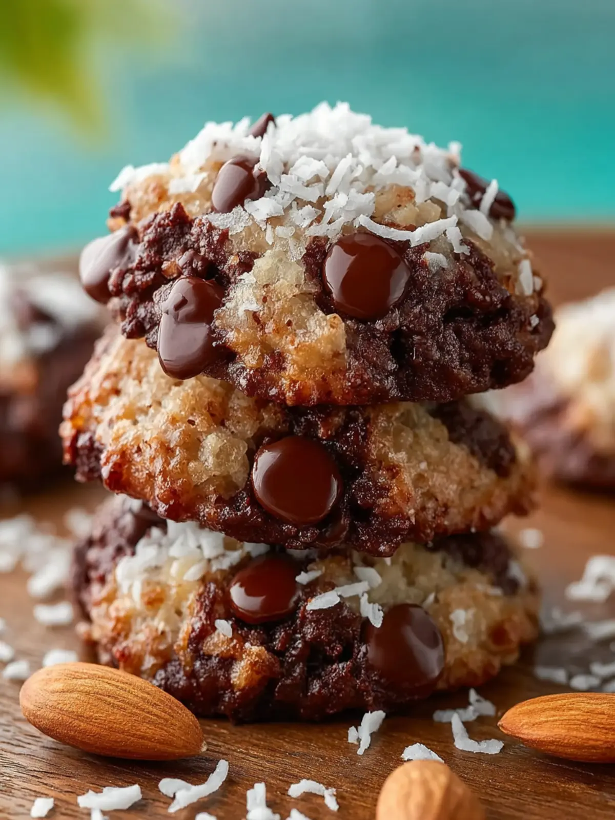 Chocolate Coconut Cookies with Almonds First Image