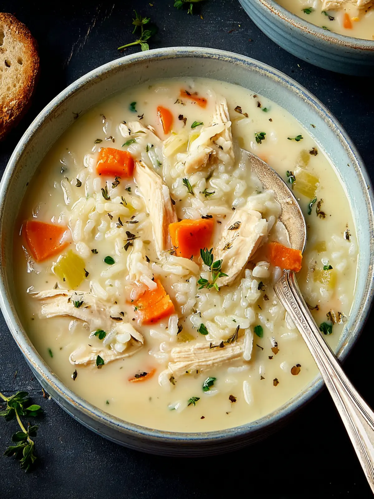 Comforting Creamy Chicken and Rice Soup Recipe (30 Min) First Image