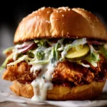 Fried Chicken Sandwich with Alabama White Sauce First Image