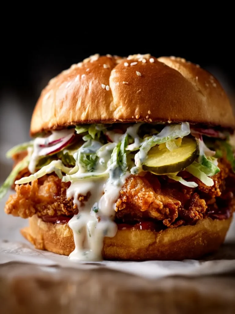 Fried Chicken Sandwich with Alabama White Sauce First Image