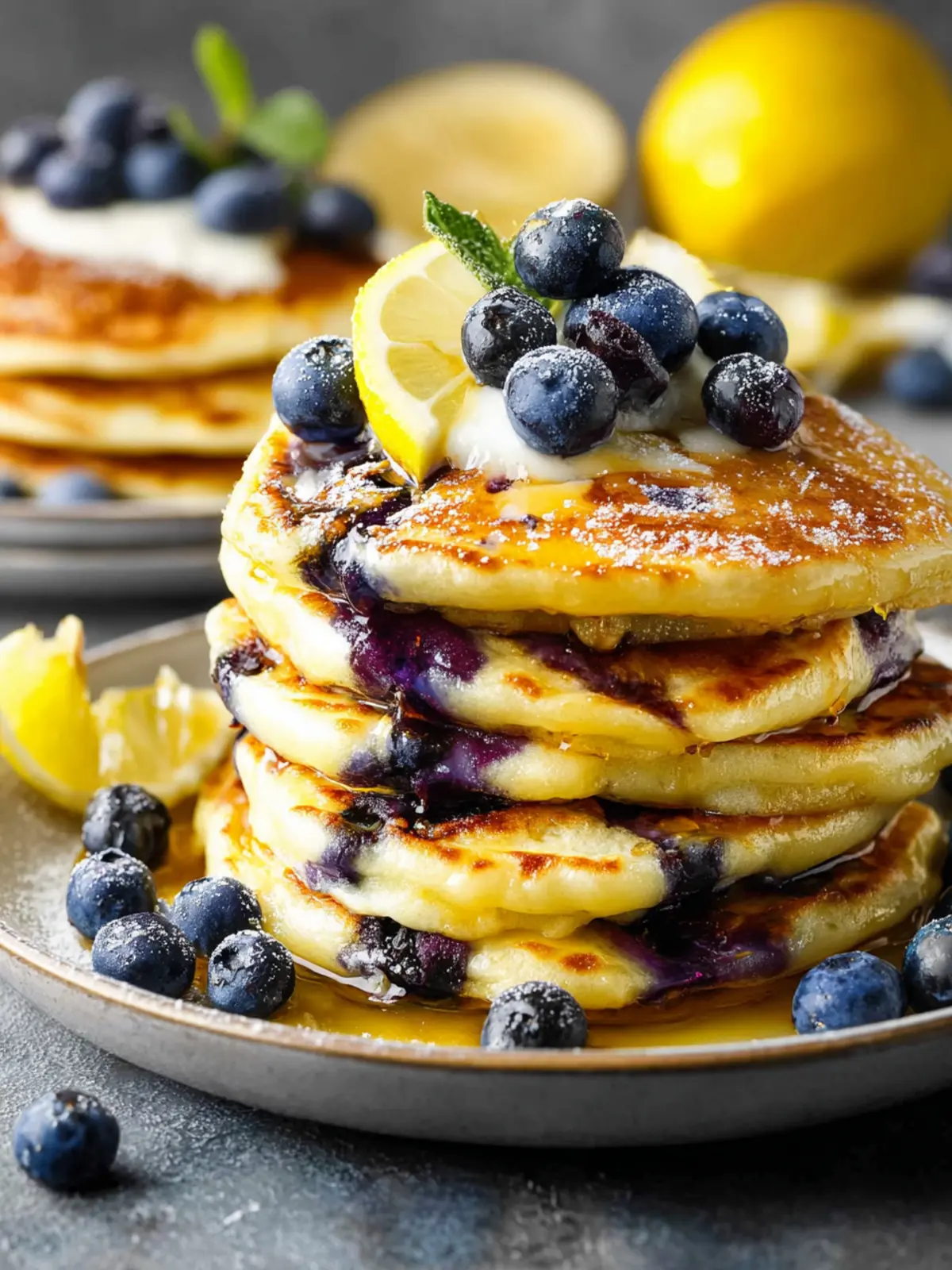 Lemon Blueberry Pancakes First Image
