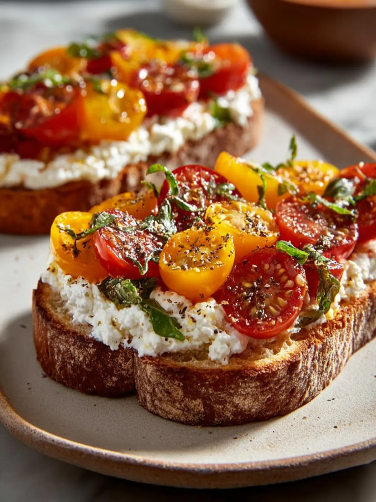 Savory Ricotta & Tomato Breakfast Toast: The Perfect Balance of Comfort and Freshness First Image
