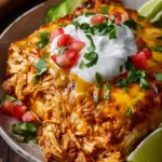 Slow Cooker Chicken Enchilada Casserole First Image