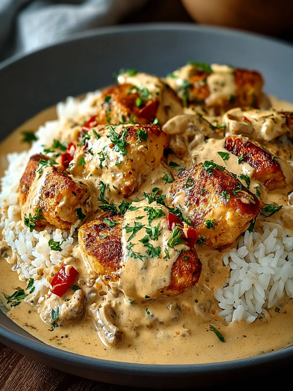 Comforting Creamy Smothered Chicken Rice Recipe First Image