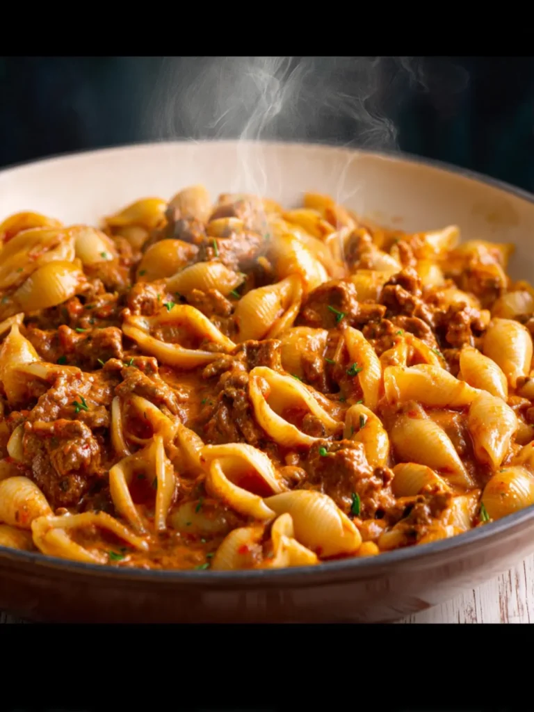 Creamy Beef and Shells (one pot!) First Image