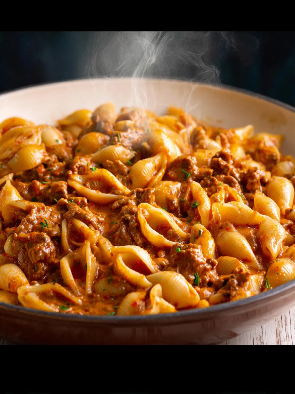 Creamy Beef and Shells (one pot!) First Image