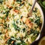 Creamy Lemon Orzo with Greens (one pan) First Image