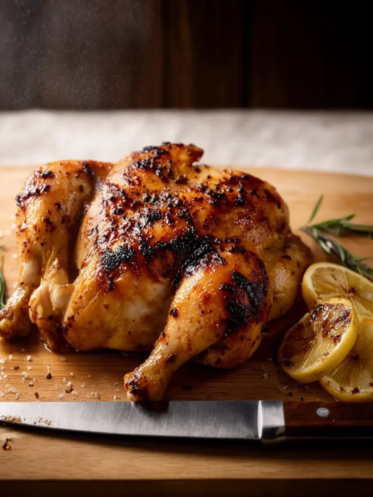 Lemon Garlic Spatchcocked Chicken First Image
