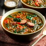 Lentil Sausage Spinach Soup First Image