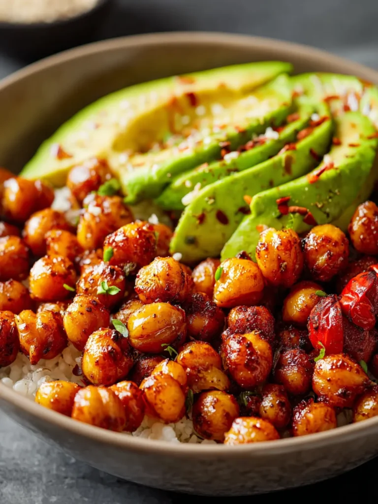 Spicy Roasted Chickpea and Avocado Bowls First Image