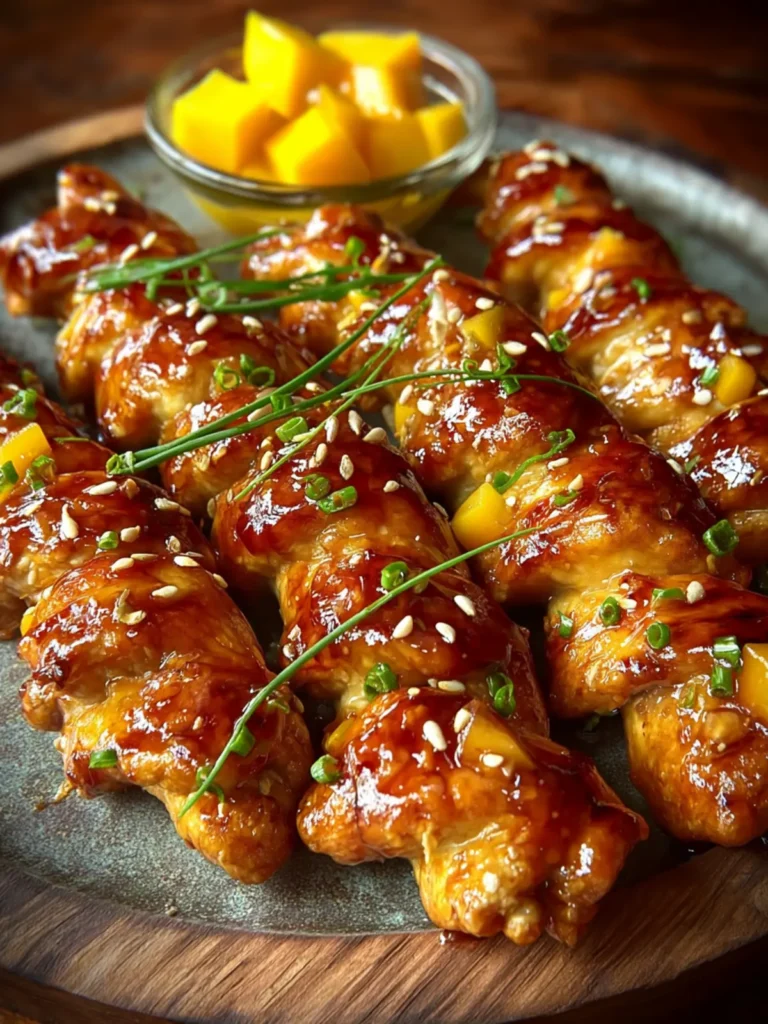 Sweet & Savory Asian Mango Glazed Chicken Twists First Image