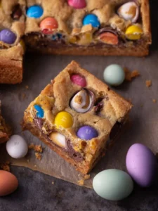 Cadbury Egg Cookie Bars with M&M’s First Image