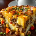 Cheesy Ground Beef Casserole Made With Frozen Potatoes First Image