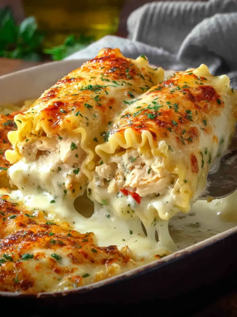 Chicken Alfredo Lasagna Roll Ups First Image