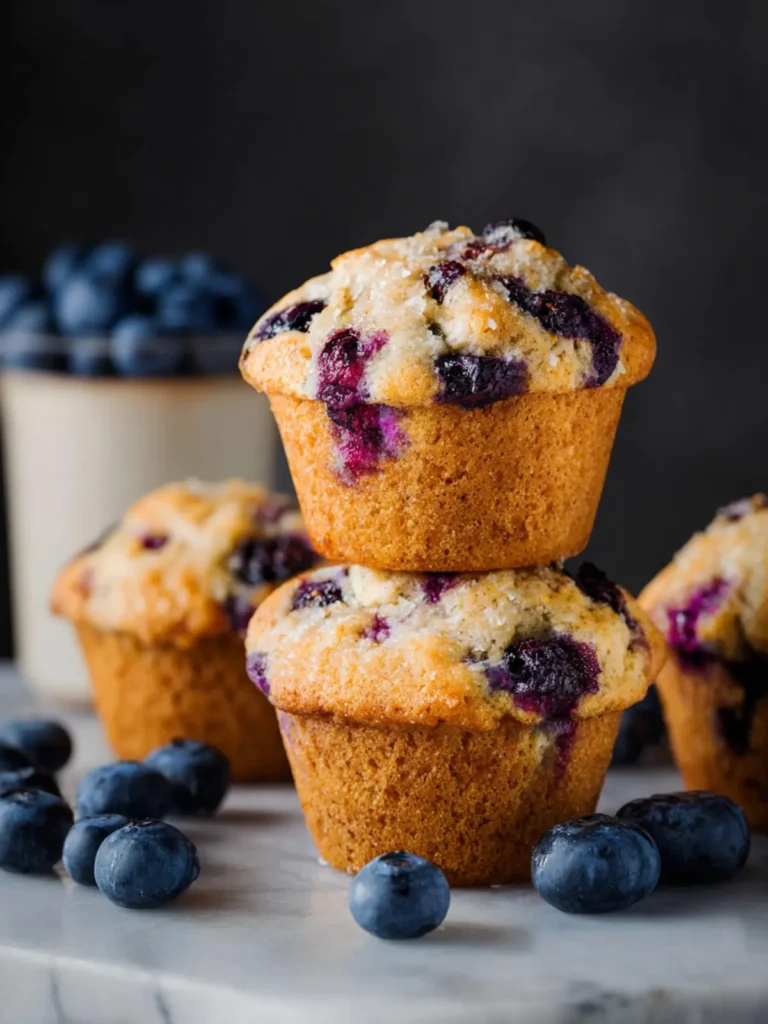 Greek Yogurt Blueberry Muffins First Image